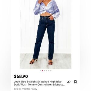 Judy blue straight snatched dark wash tummy control jeans